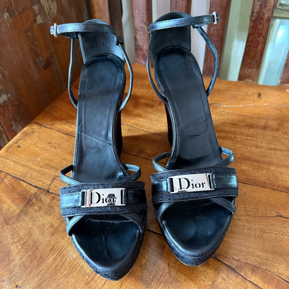 Christian Dior Diorissimo Oblique Platform Wedge Heels – Galliano Era – EU 37.5 - Picture 5 of 16